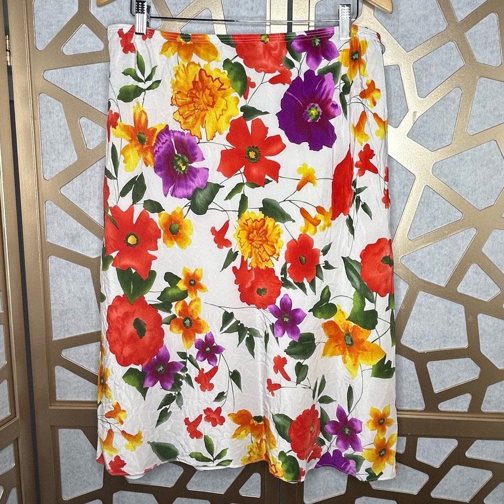 Linea by Louis Dell’Olia Silk Floral Skirt